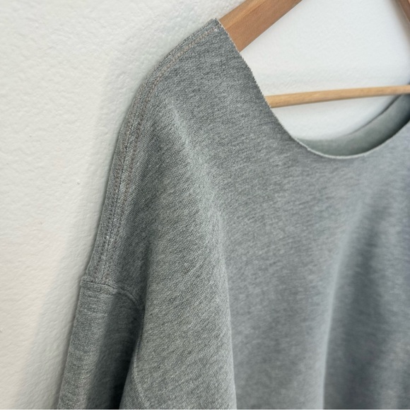 Gray Off-Shoulder Sweatshirt - Picture 3 of 5